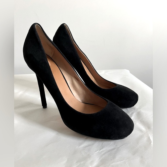 L.A.M.B Black Suede Pump 5 inch Stiletto/Heels Leather Sole size 9.5 M - Picture 1 of 10